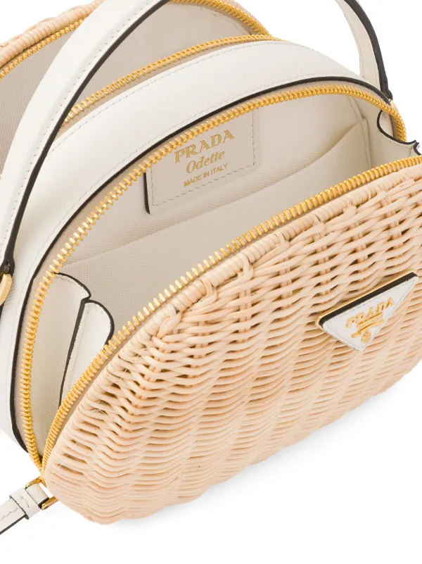 prada woven rattan clutch