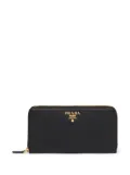 Prada large logo plaque wallet - Black