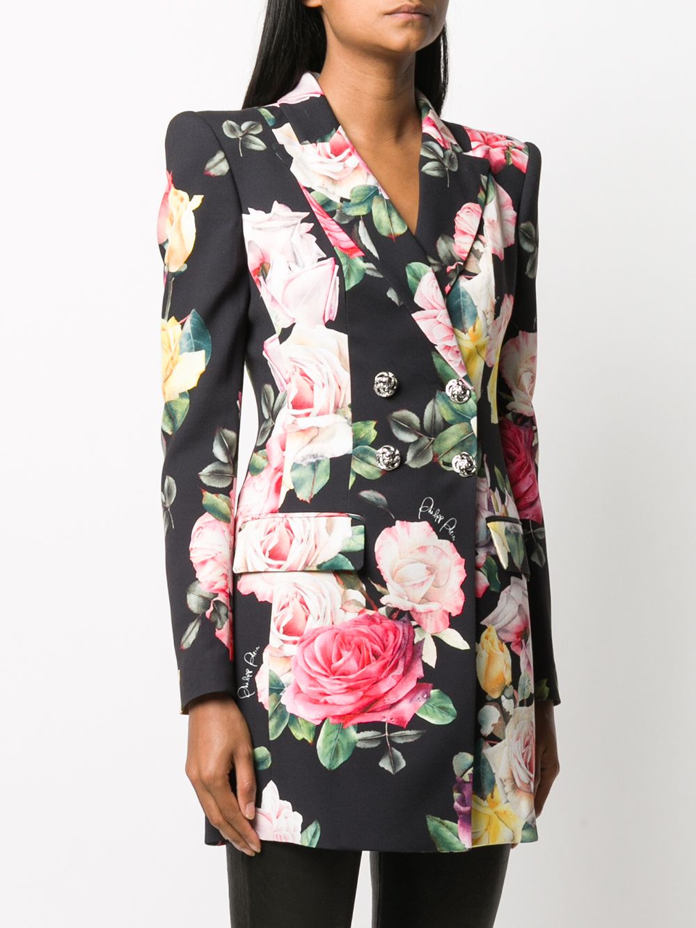 Philipp Plein floral print double-breasted blazer Women