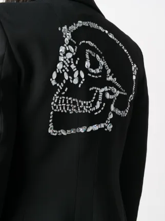 skull embellished single-breasted blazer展示图