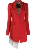 Philipp Plein crystal fringe blazer - Red