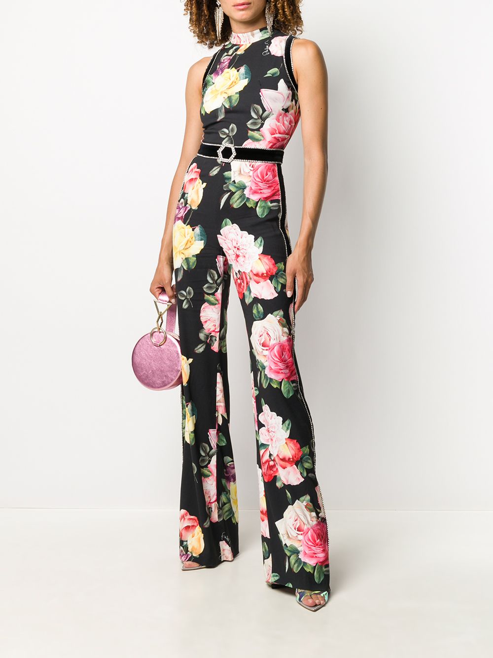 Philipp Plein Jumpsuit met bloemenprint - Zwart