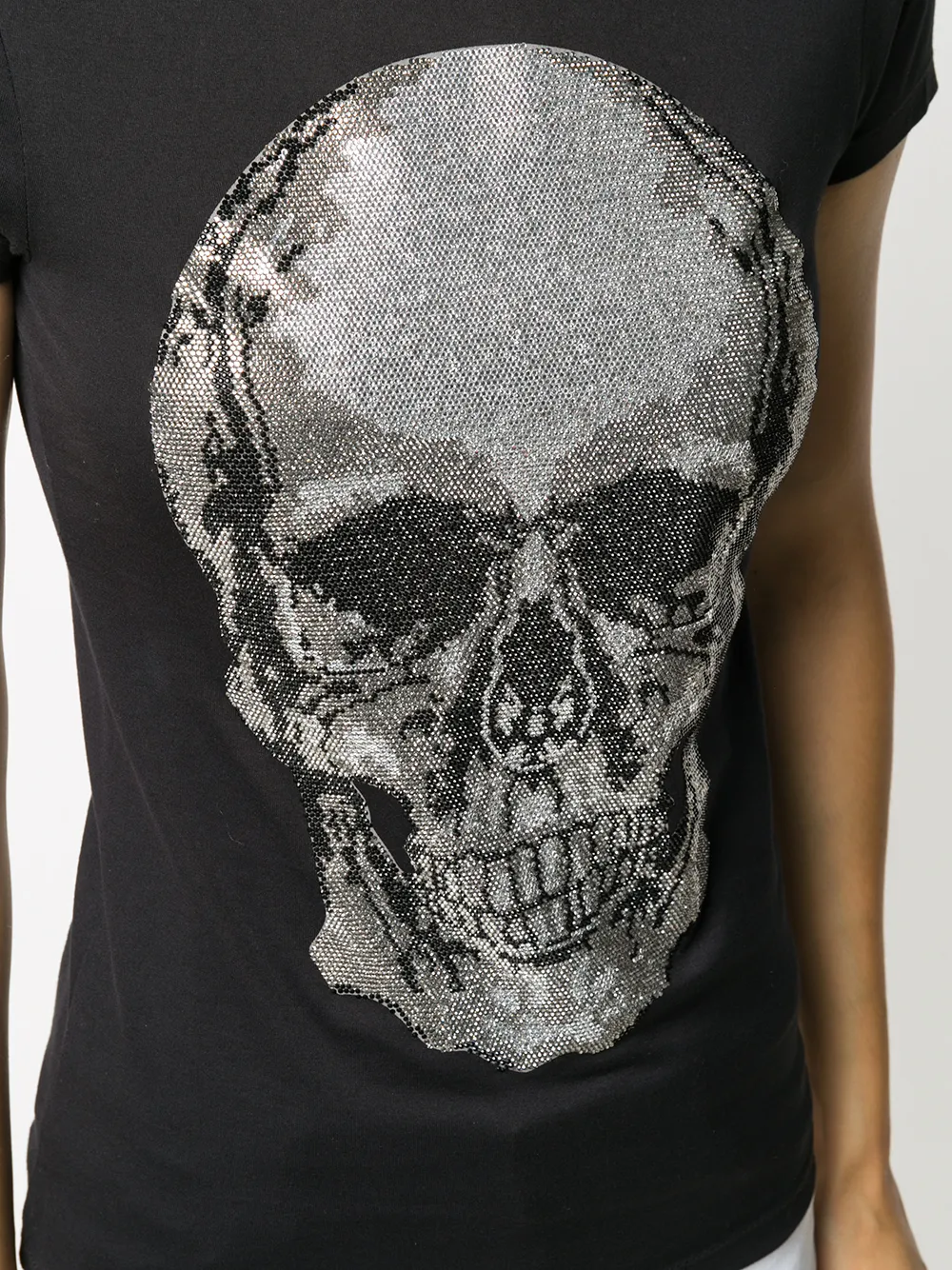 Shop Philipp Plein Skull Rhinestone T-shirt In Black