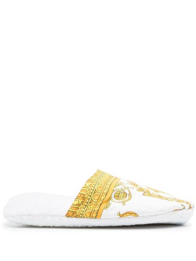 frill Udveksle peber Versace Medusa print slippers white | MODES