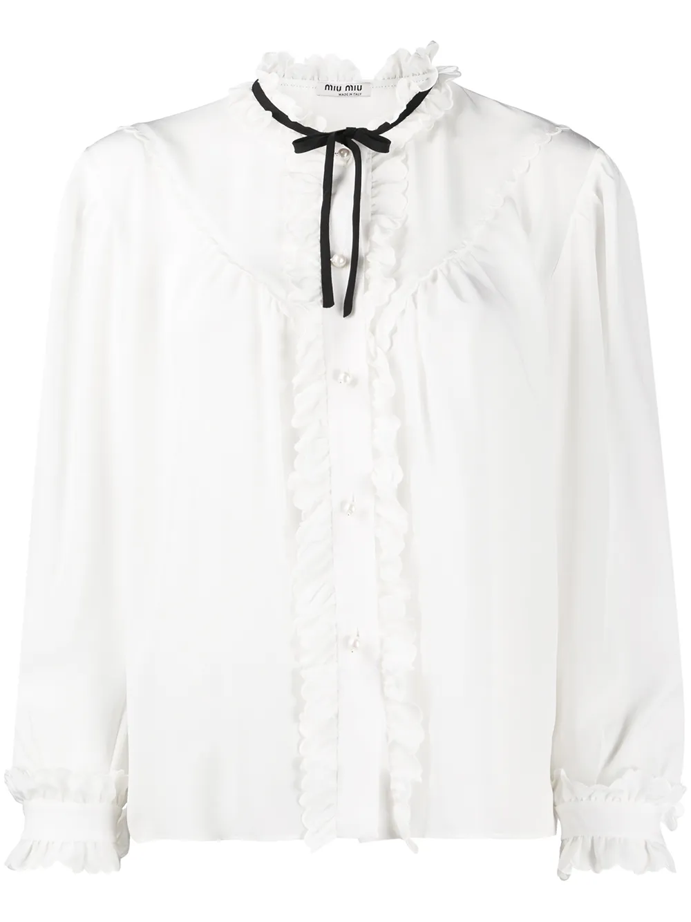 Miu Miu Gerüschte Bluse Mit Schleife RWzCM 0icrj Miu Miu Gerüschte Bluse Mit Schleife RWzCM 0icrj