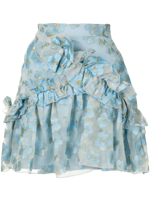 Macgraw Souffle ruffle trim mini skirt