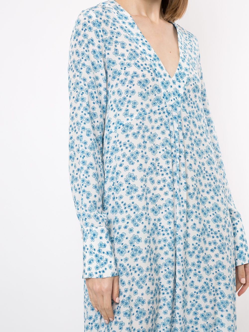 Shop Macgraw Floral Print Dress In Blue