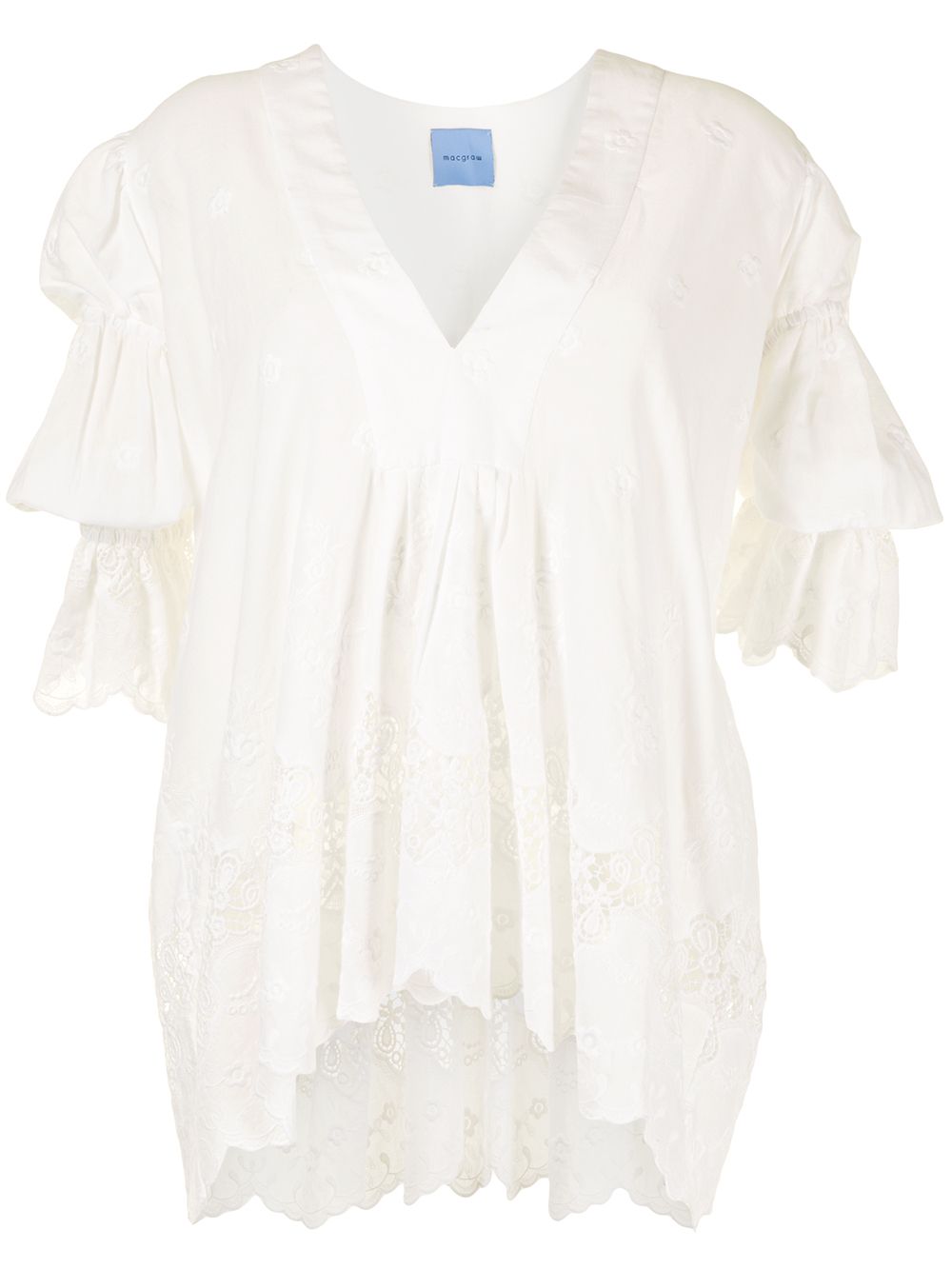 

Macgraw Elderflower embroidered tunic - White