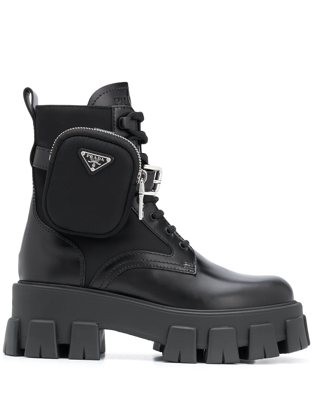 prada black combat boots