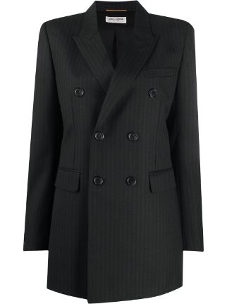 Saint Laurent double-breasted Pinstriped Blazer - Farfetch