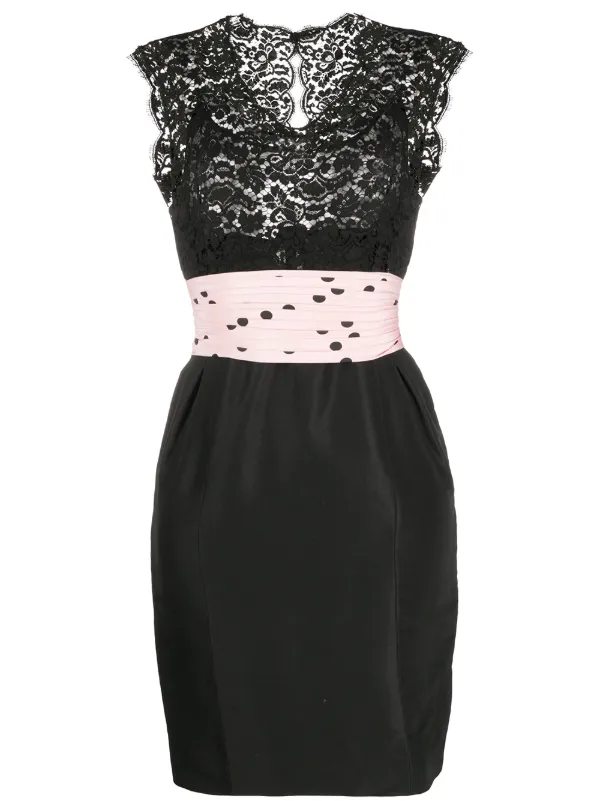 black lace panel dress