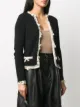Chanel Pre-Owned bouclé-trim cashmere cardigan