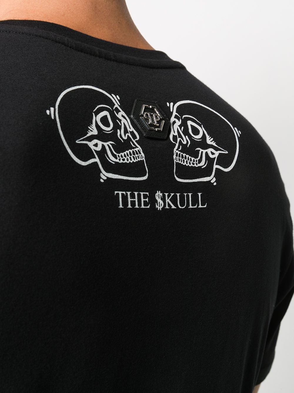 Shop Philipp Plein Crystal Outline-skull Cotton T-shirt In Black