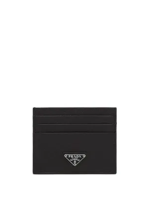 Prada Compact Front Logo Cardholder | Black | FARFETCH CA