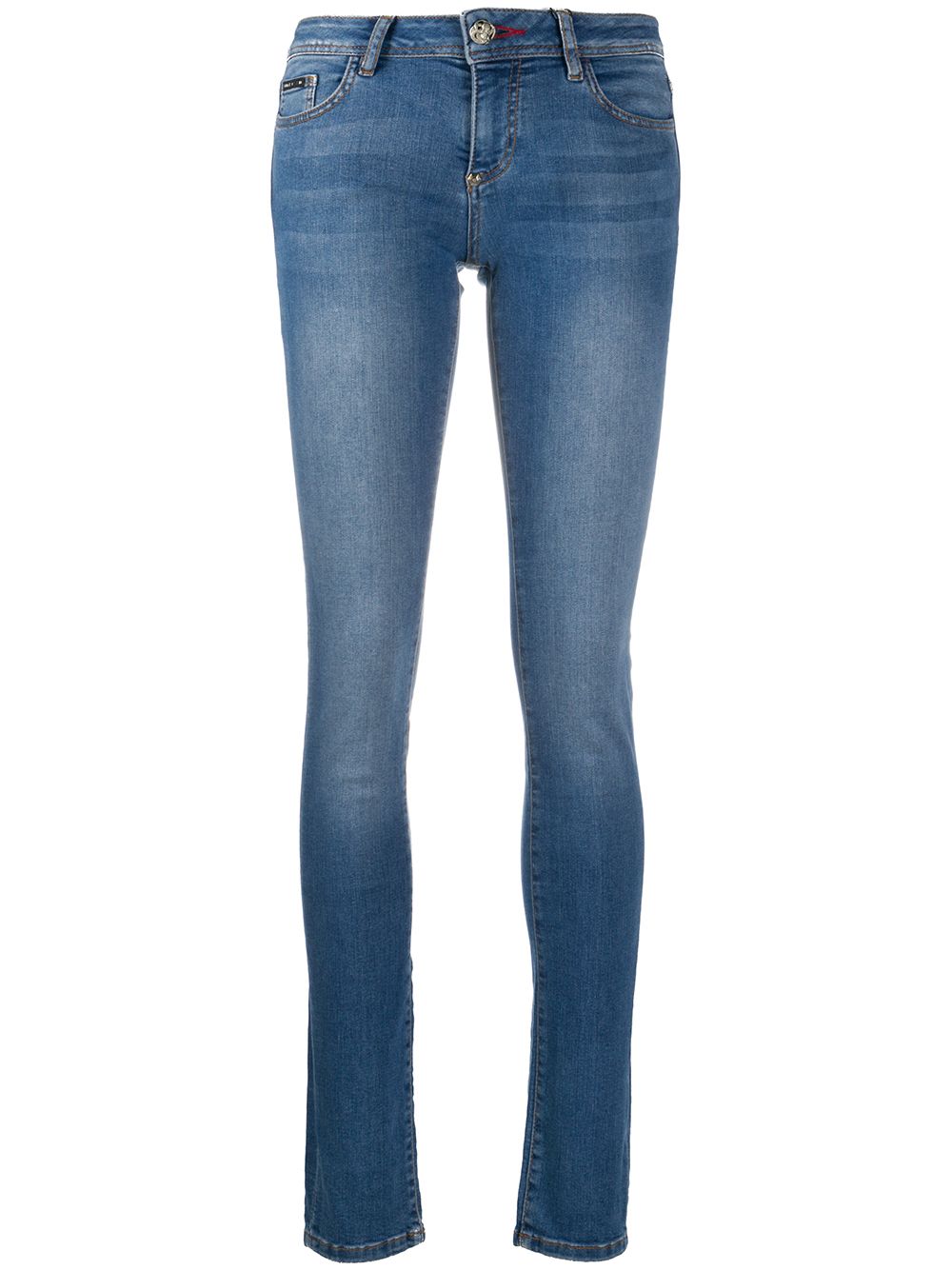 Image 1 of Philipp Plein teddy patch-embellished skinny jeans