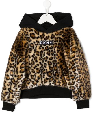 dkny leopard print hoodie