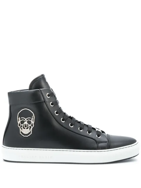 Philipp Plein высокие кеды с декором Skull