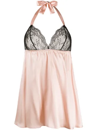 pink babydoll night dress Frankies Bikinis - First Crush Satin Babydoll Dress