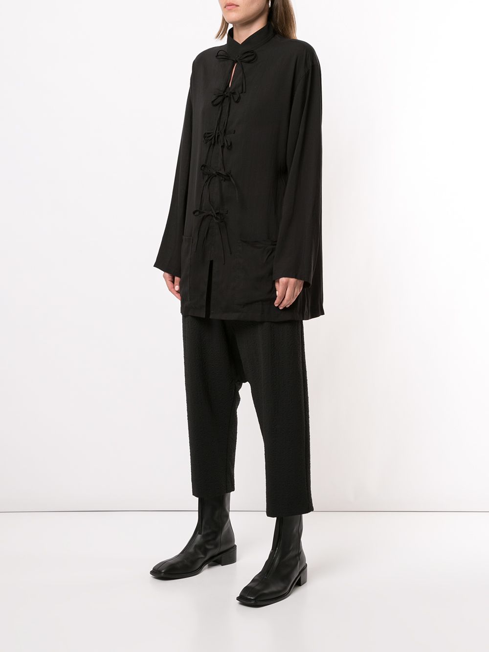 фото Yohji yamamoto рубашка с длинными рукавами и бантом