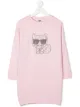Image 1 of Karl Lagerfeld Kids rhinestone cat jumper dress