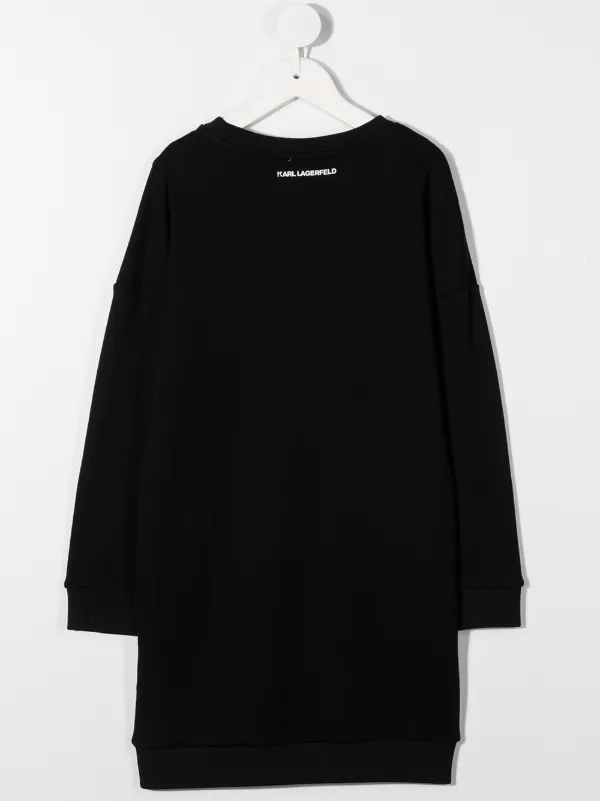 Karl Lagerfeld Kids Layered Logo Print Jumper Dress - Black