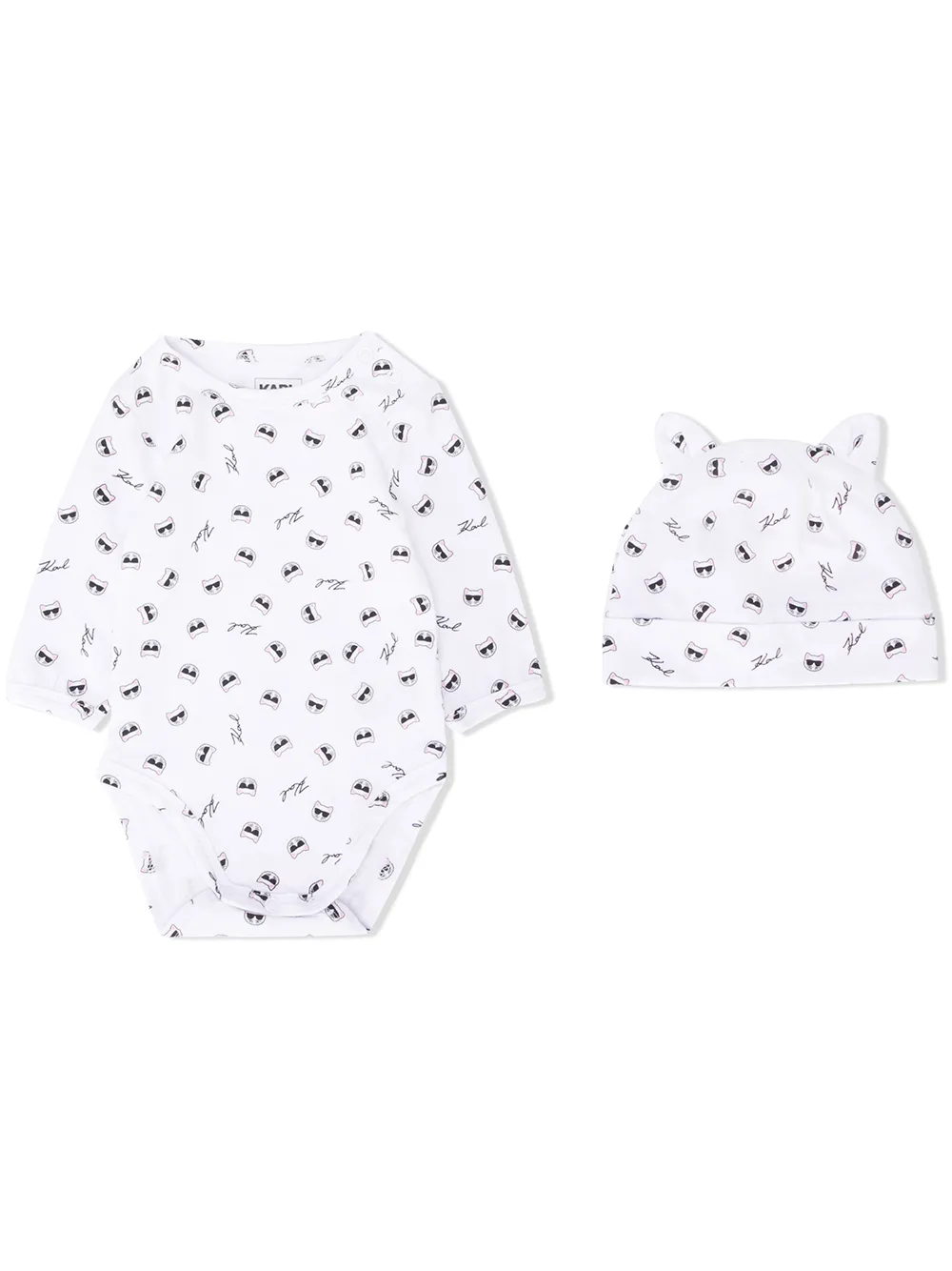 Karl Lagerfeld Kids комплект из боди и шапки с логотипом