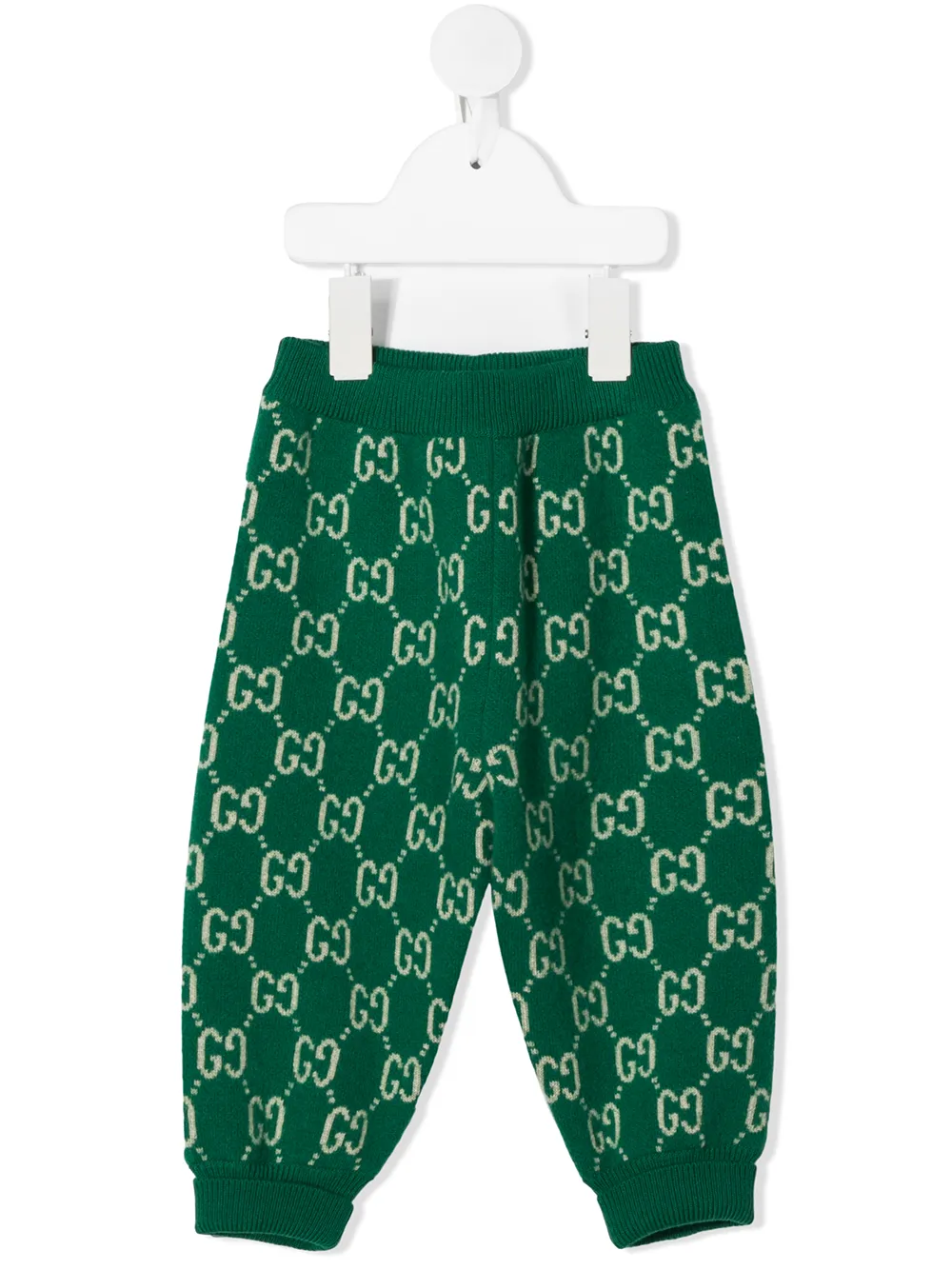 фото Gucci kids жаккардовые брюки с узором gg