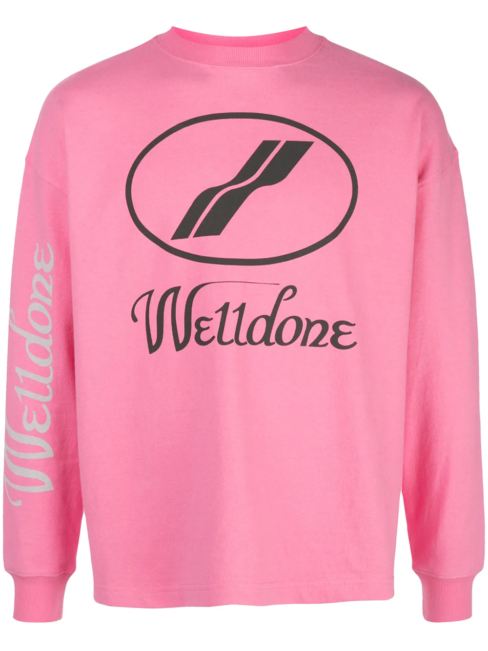 

We11done logo print crewneck sweatshirt - Pink