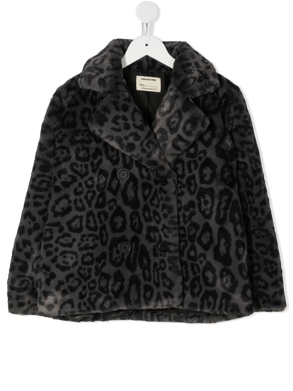 leopard print kids coat