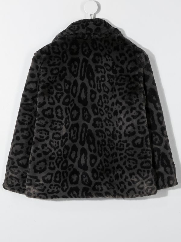 leopard print teddy faux fur shoulder bag