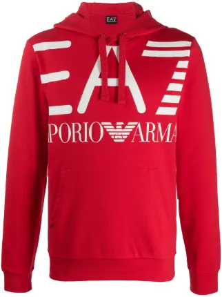 ea7 red hoodie