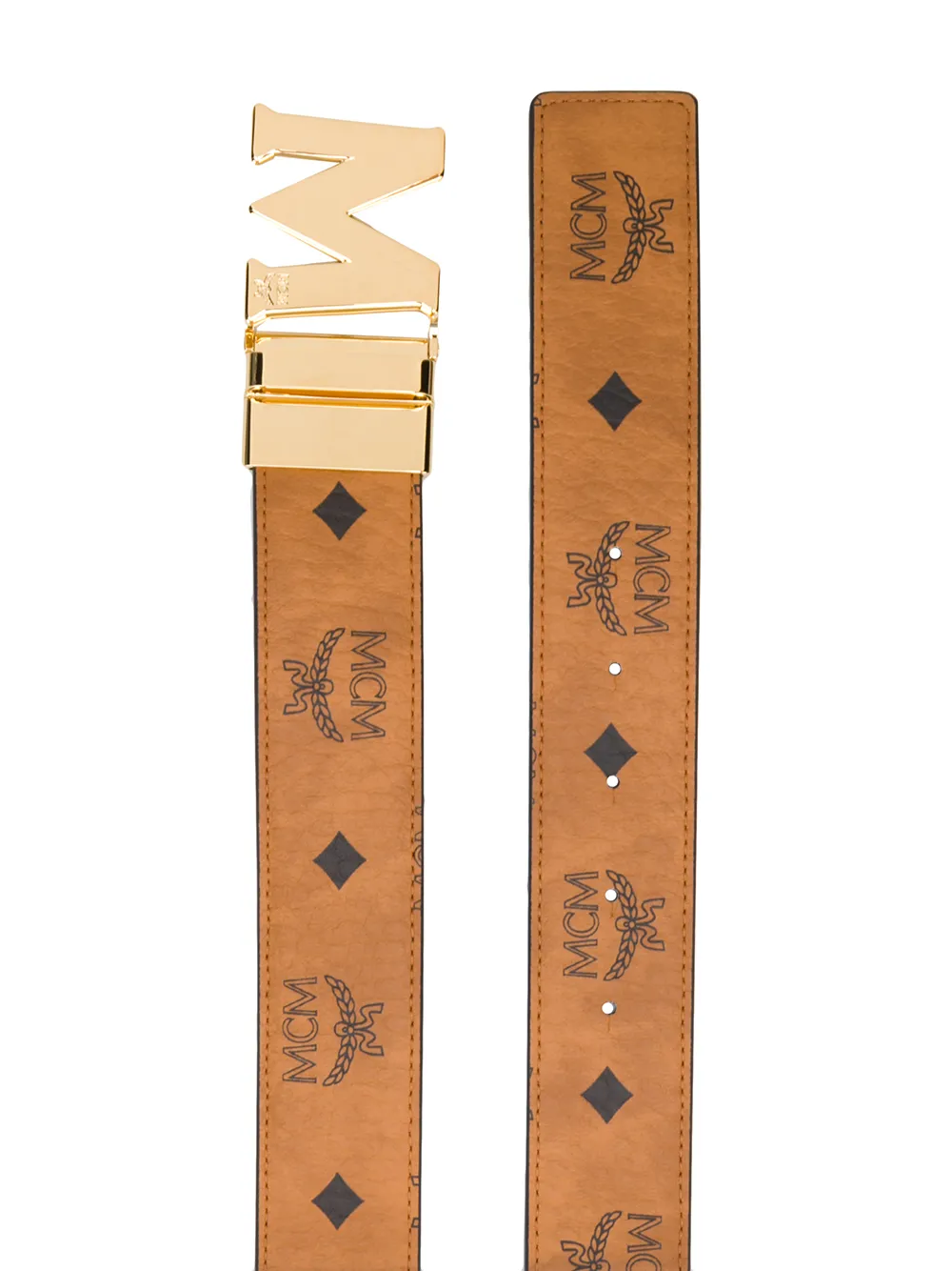 Mcm Claus Reversible Belt Men's Belts Cognac