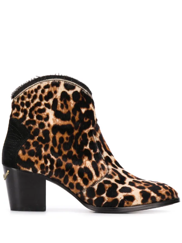 leopard print ladies ankle boots
