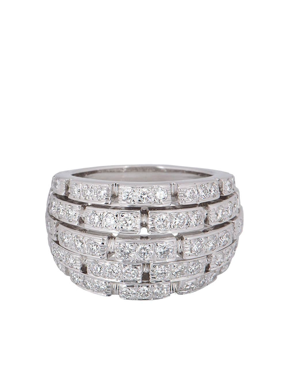 фото Cartier кольцо maillon panthère из белого золота с бриллиантами