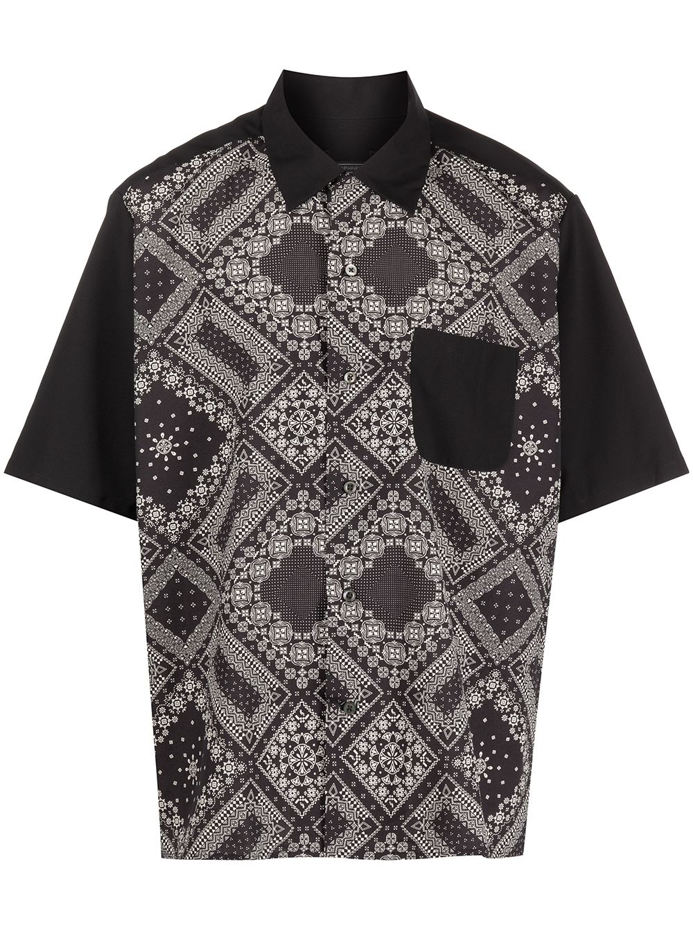 Sophnet Mix Aloha Pattern Short-sleeved Shirt In Black