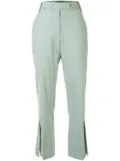 Eudon Choi split-hem flared trousers - Green