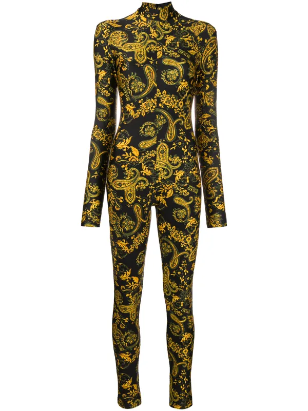 versace print jumpsuit