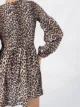 GANNI leopard print long-sleeve dress