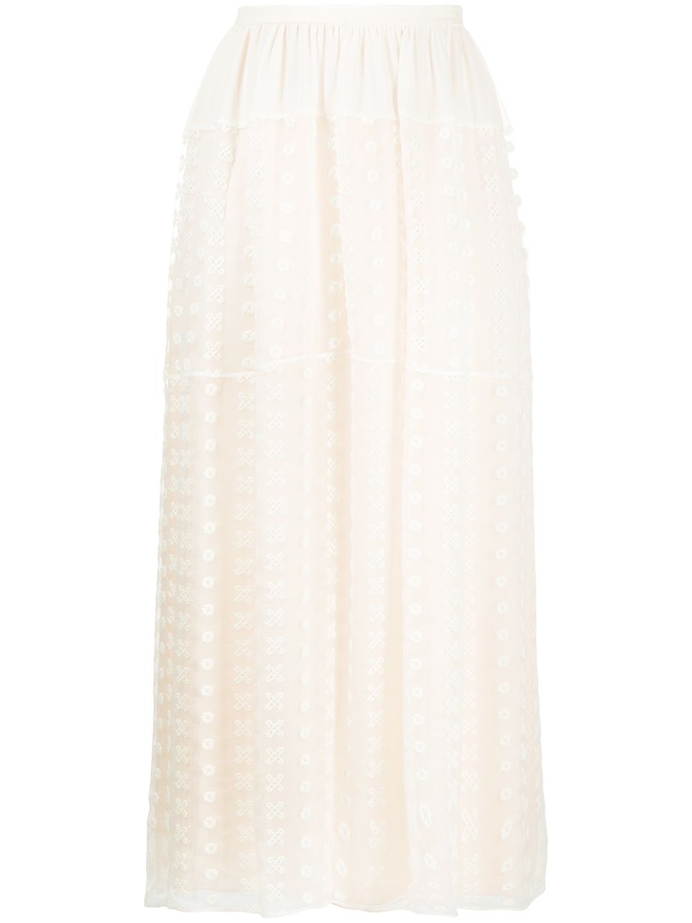 фото Chloé расклешенная юбка с декоративной строчкой
