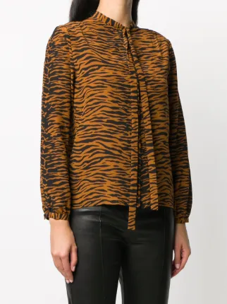 tiger print blouse展示图