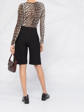 leopard print long-sleeve bodysuit展示图