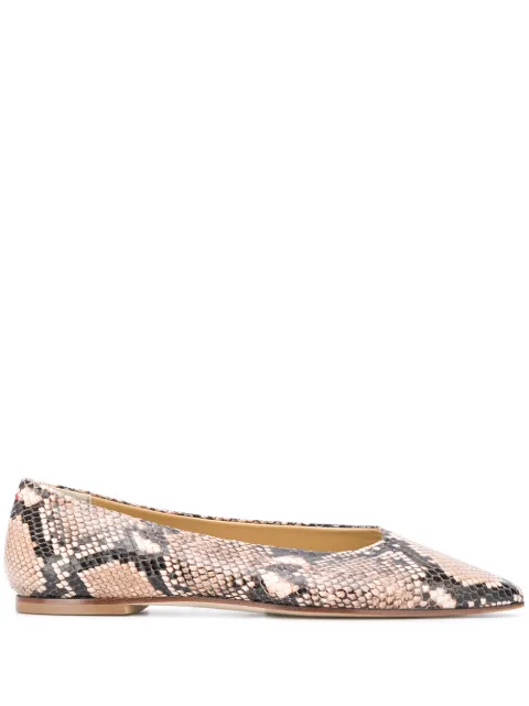 Shop aeyde Betty snakeskin ballerinas with Express Delivery - FARFETCH