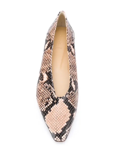 snakeskin ballerinas