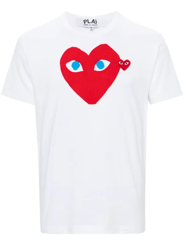 Comme Des Garçons Play Heart Logo T-shirt White FARFETCH JO