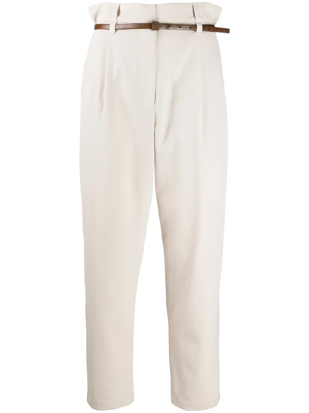 Brunello Cucinelli tapered cropped trousers | Neutrals | Image 1
