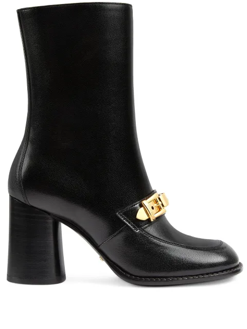 gucci women's black leather ankle boots