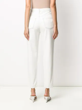 high-waisted tapered jeans展示图