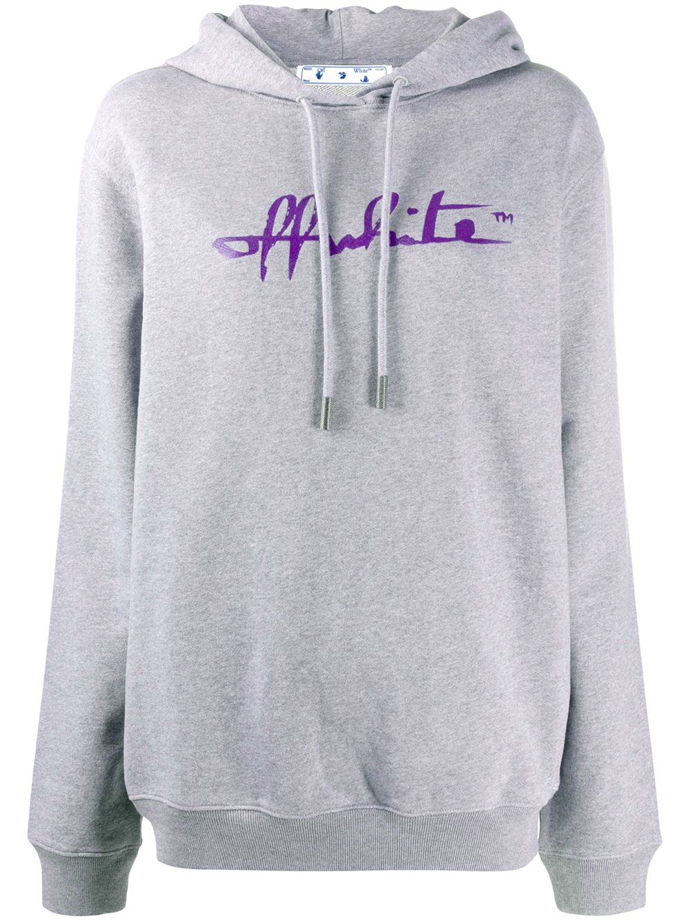 фото Off-white script-logo relaxed-fit hoodie