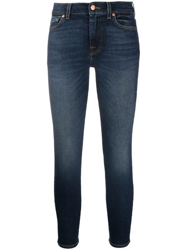 7 for all mankind roxanne mid rise skinny jeans