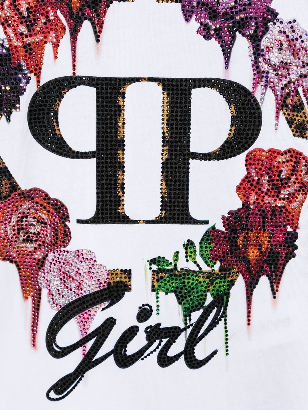 фото Philipp plein junior футболка crystal flowers